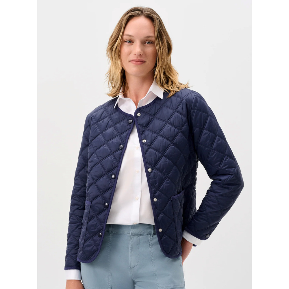 NWT JOHNNIE-O $178 NAVY BLUE SANDY QUILTED JACKET COAT JWJK100070 SZ L